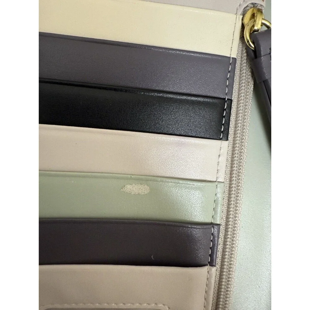 Radley London Wristlet Wallet Leather Clifton Black Metallic Zip Phone Pocket